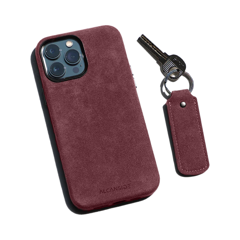 Alcantara Keychain - Wine Red
