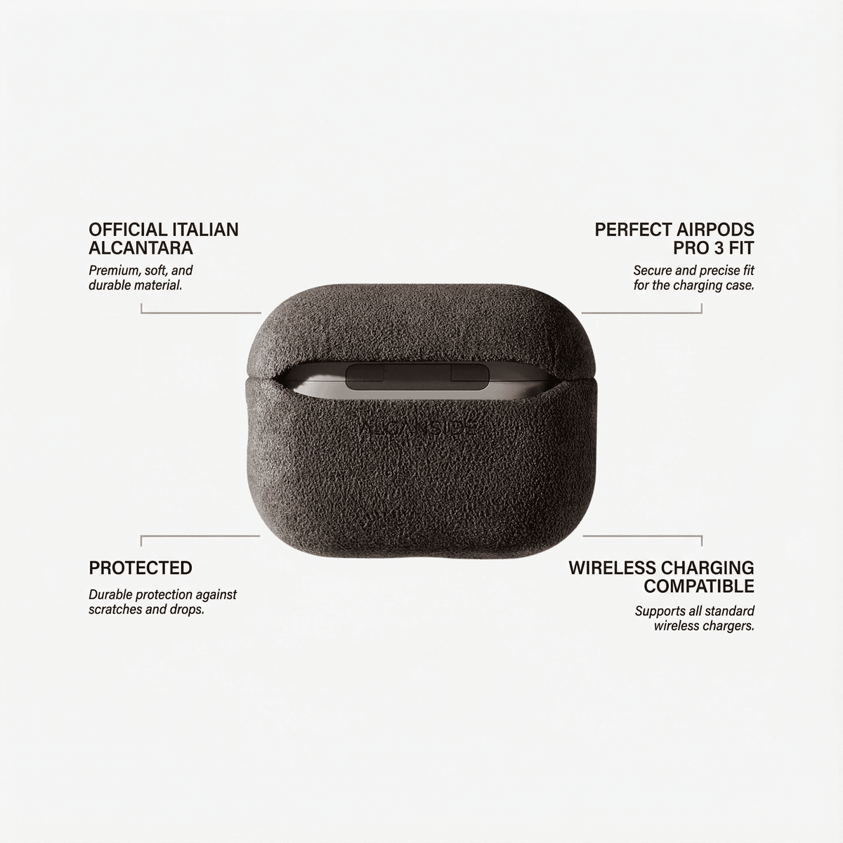 AirPods Pro (2nd Generation) Alcantara Case - Chocolate Brown - Alcanside