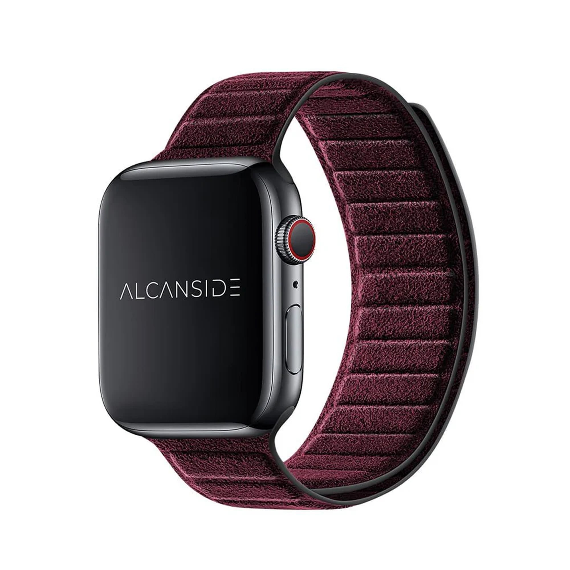 Alcantara Apple Watch Band - Wine Red - 42/44/45/46mm & Ultra (49mm) - Alcanside