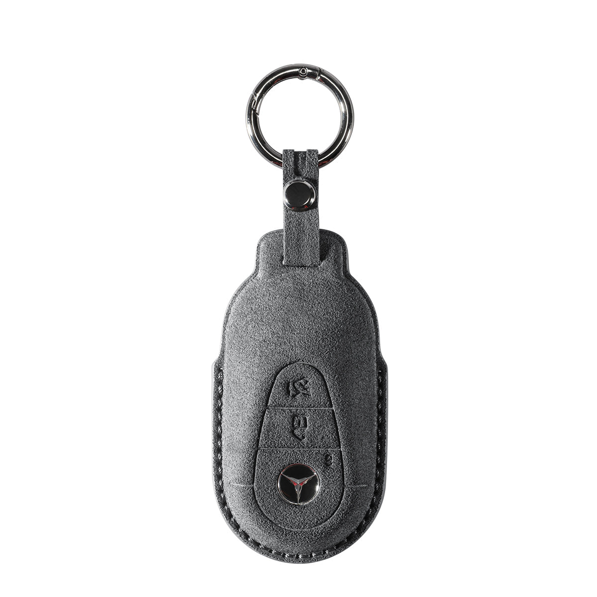 Alcantara Car Key Fob Cover for Mercedes - Benz | Model C with Buckle - Space Grey - Alcanside