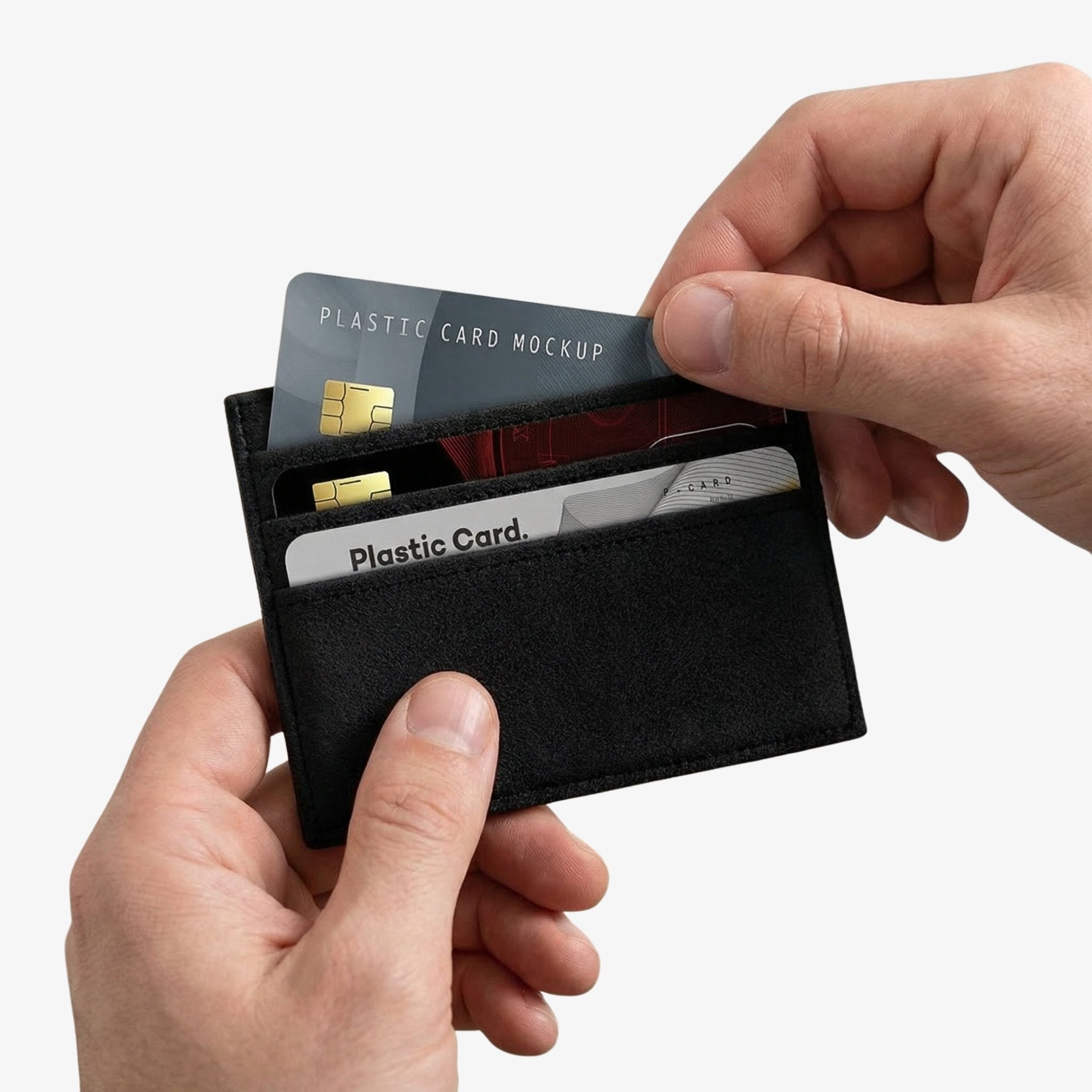 Alcantara Card Wallet - Deep Black - Alcanside