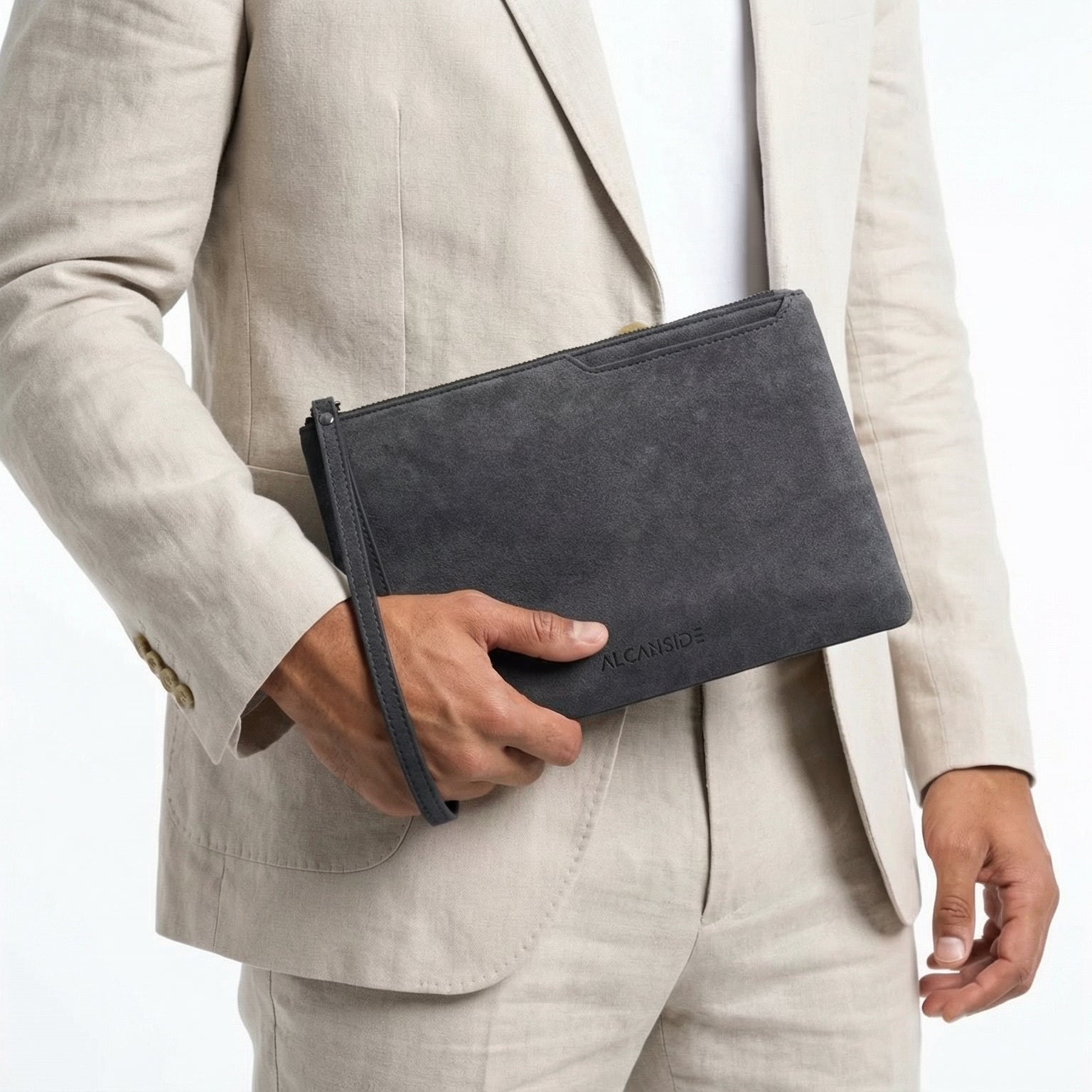 Alcantara Pouch - Space Grey - Alcanside