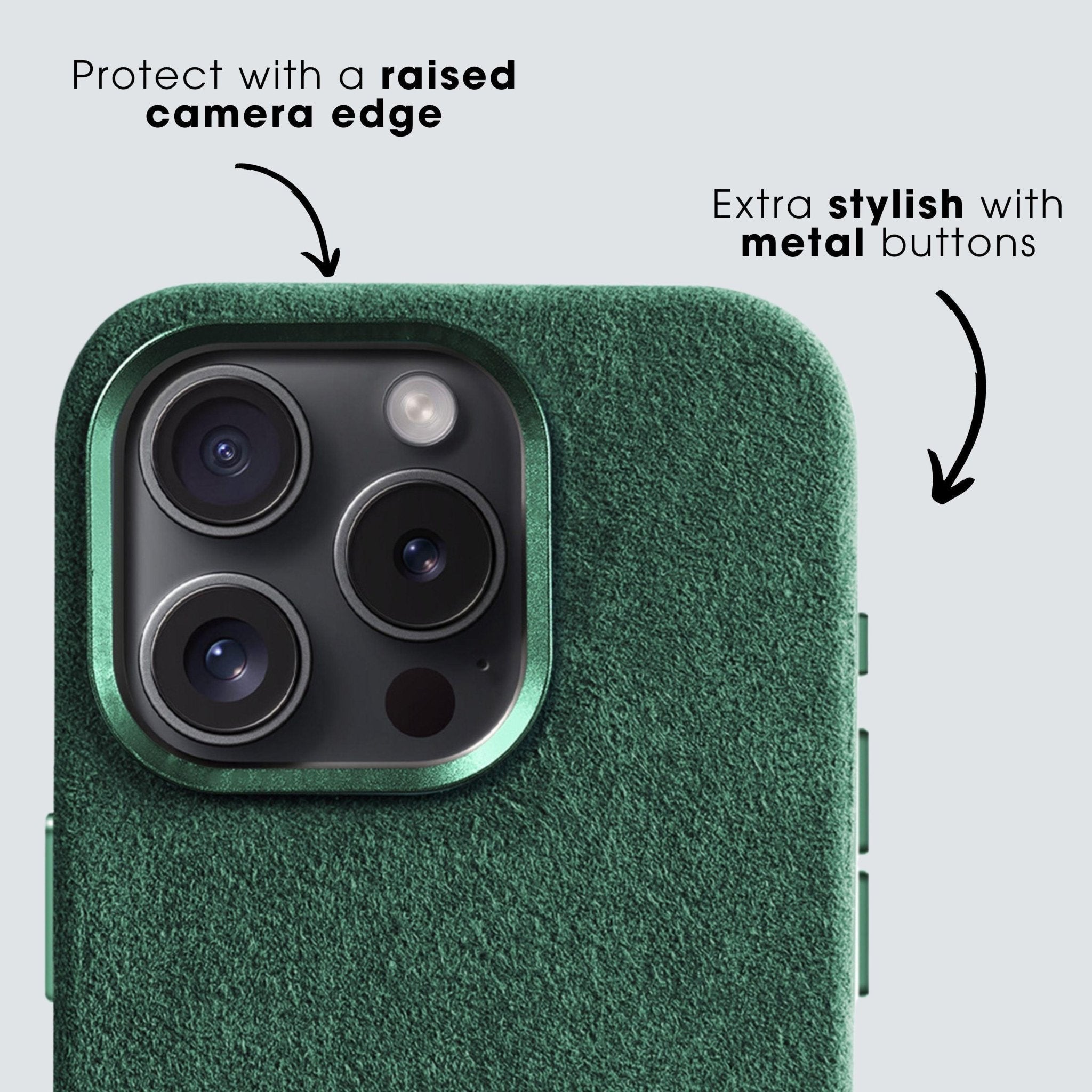 iPhone 15 - Alcantara Case - Midnight Green - Alcanside