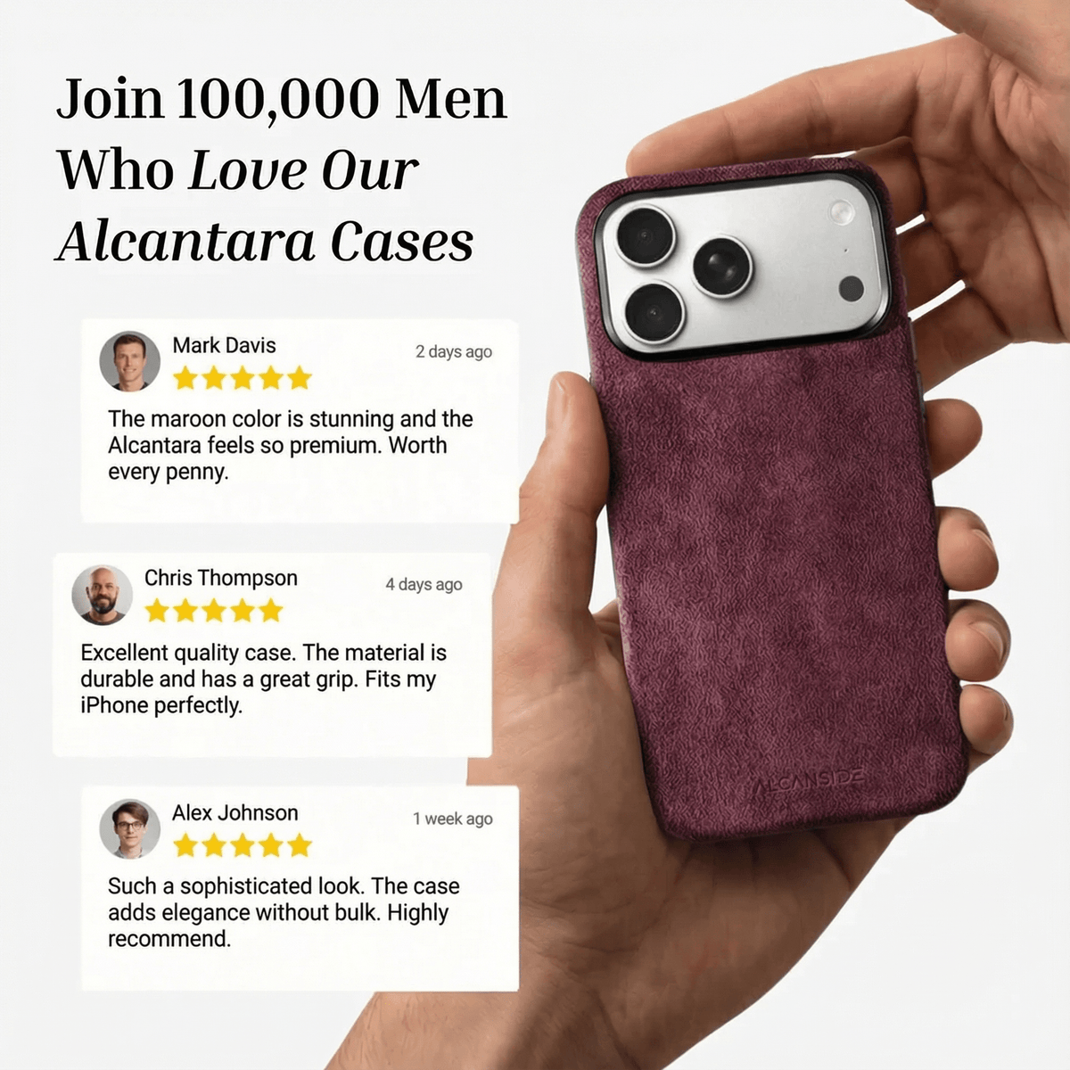 iPhone 17 Pro Max - Alcantara Case - Wine Red - Alcanside