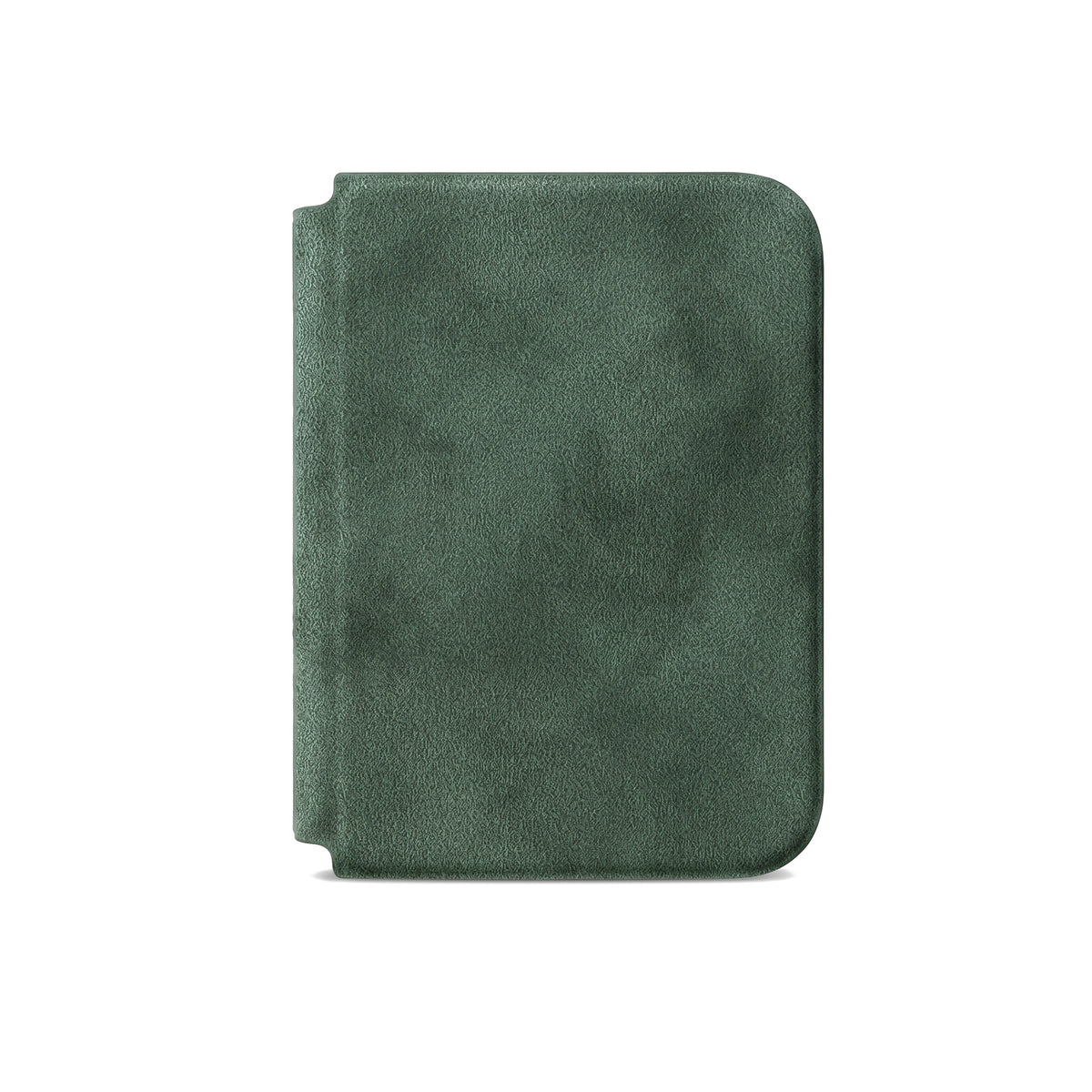 Midnight Green Alcantara folio case for iPhone Duo, front cover closed