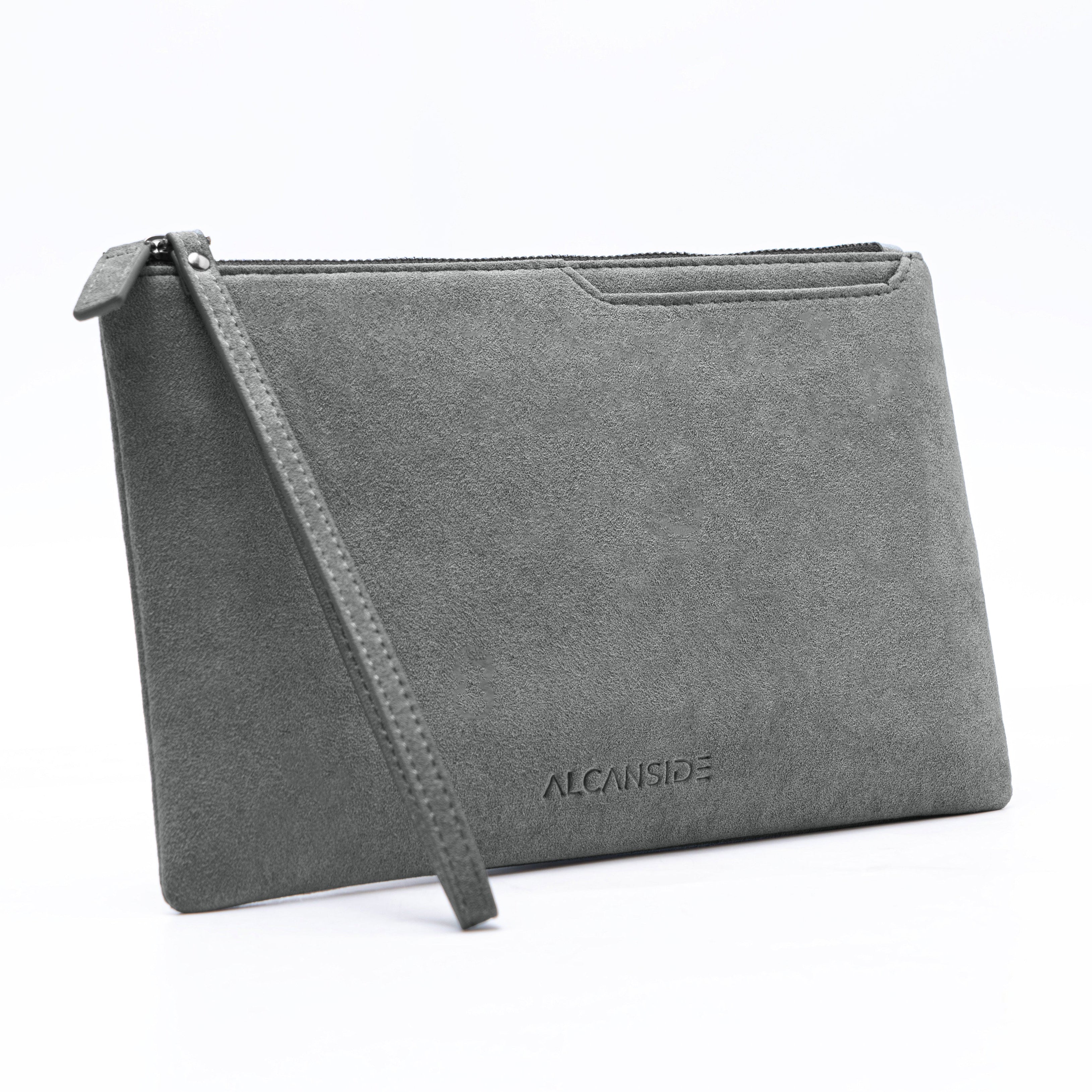 Alcantara Pouch - Nardo Gray