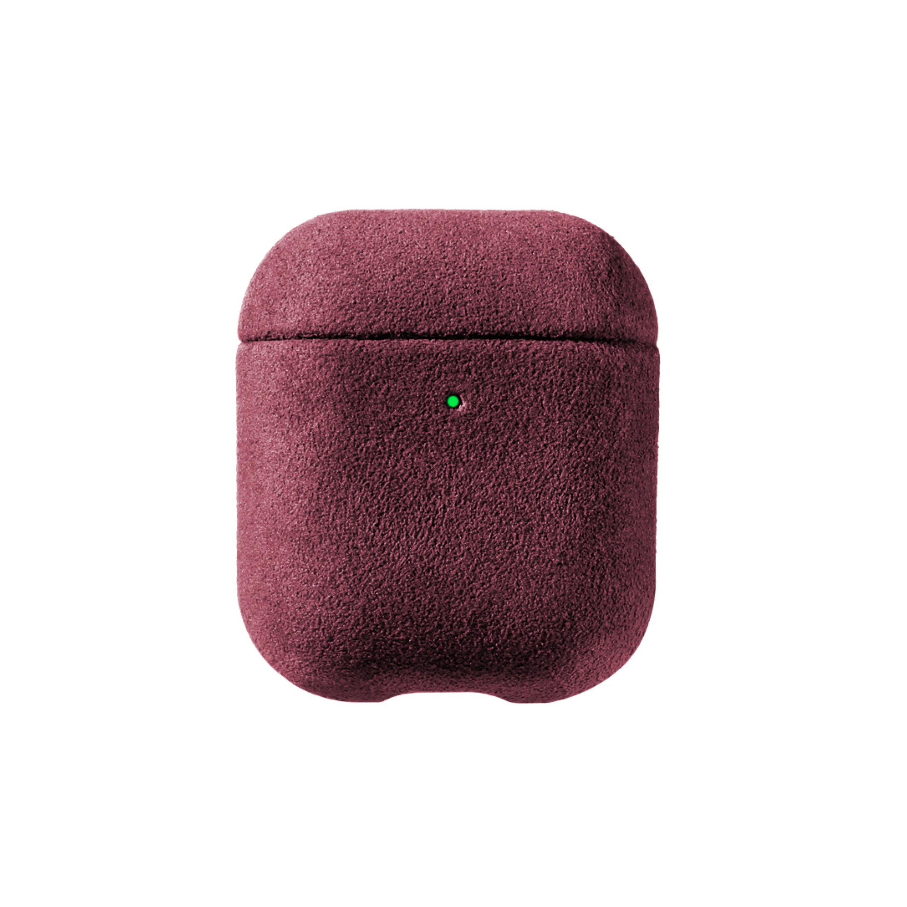 AirPods 1/2 Gen Alcantara Hoesje - Rood