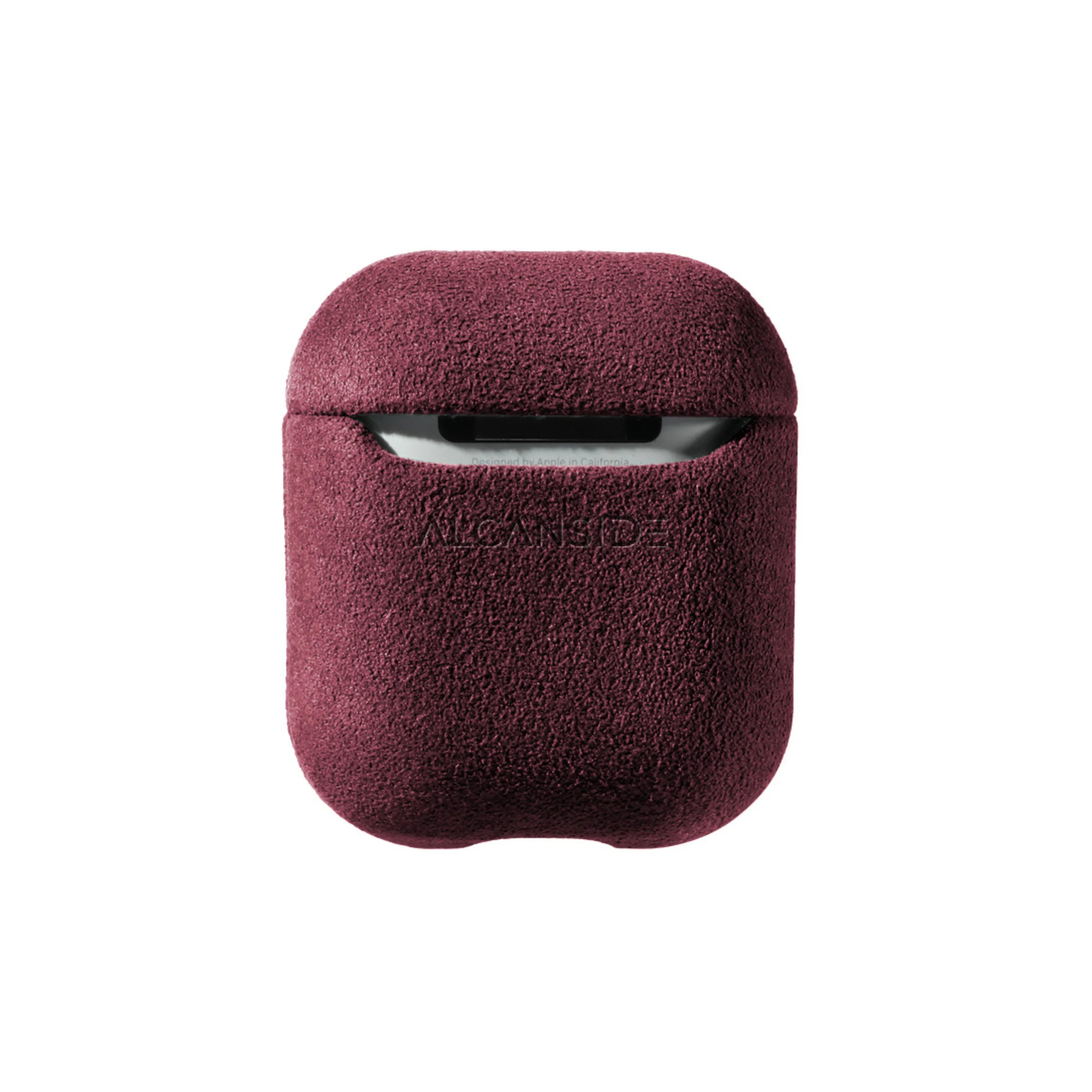 AirPods 1/2 Gen Alcantara Hoesje - Rood