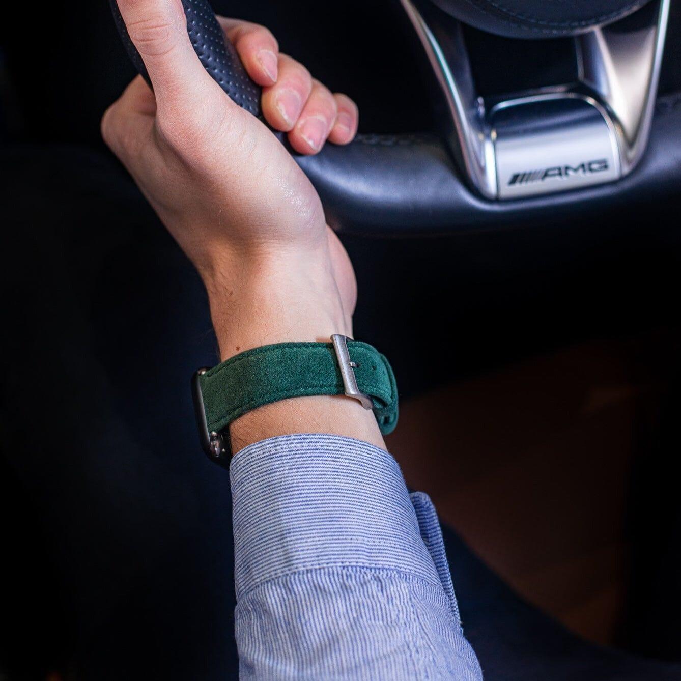 Alcantara Apple Watch Band With Buckle - Midnight Green - 38/40/41mm - Alcanside