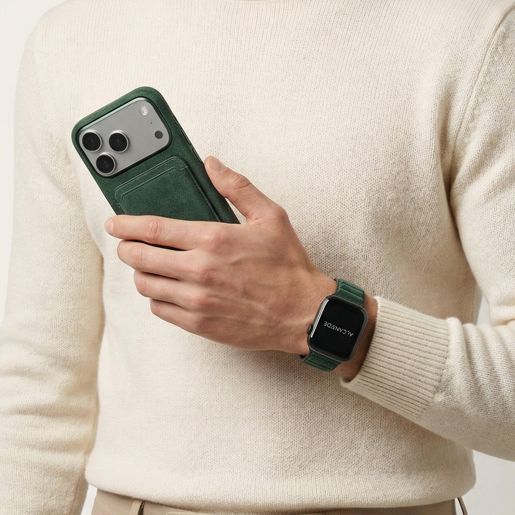 Alcantara Apple Watch Band - Midnight Green - 42/44/45/46mm & Ultra (49mm) - Alcanside