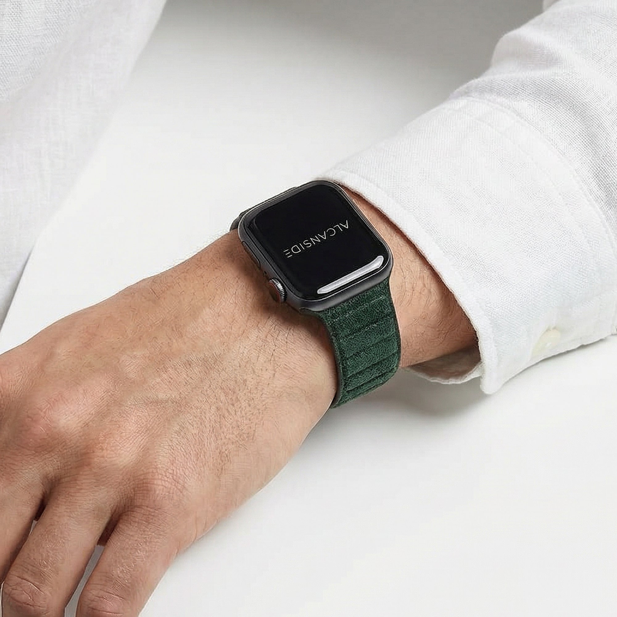 Alcantara Apple Watch Band - Midnight Green - 42/44/45/46mm & Ultra (49mm) - Alcanside