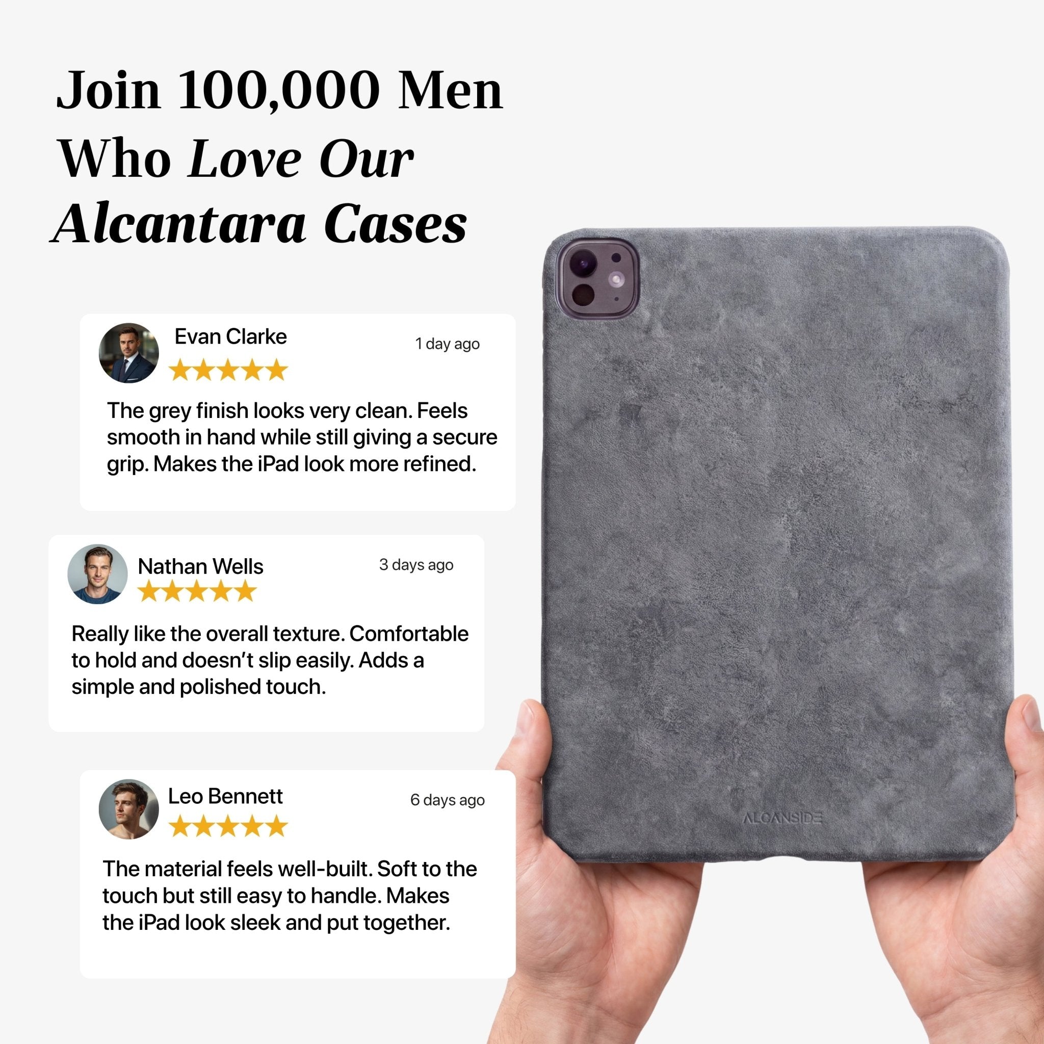 Alcantara iPad Cover - For iPad Pro (11 inch) - Nardo Gray - Alcanside