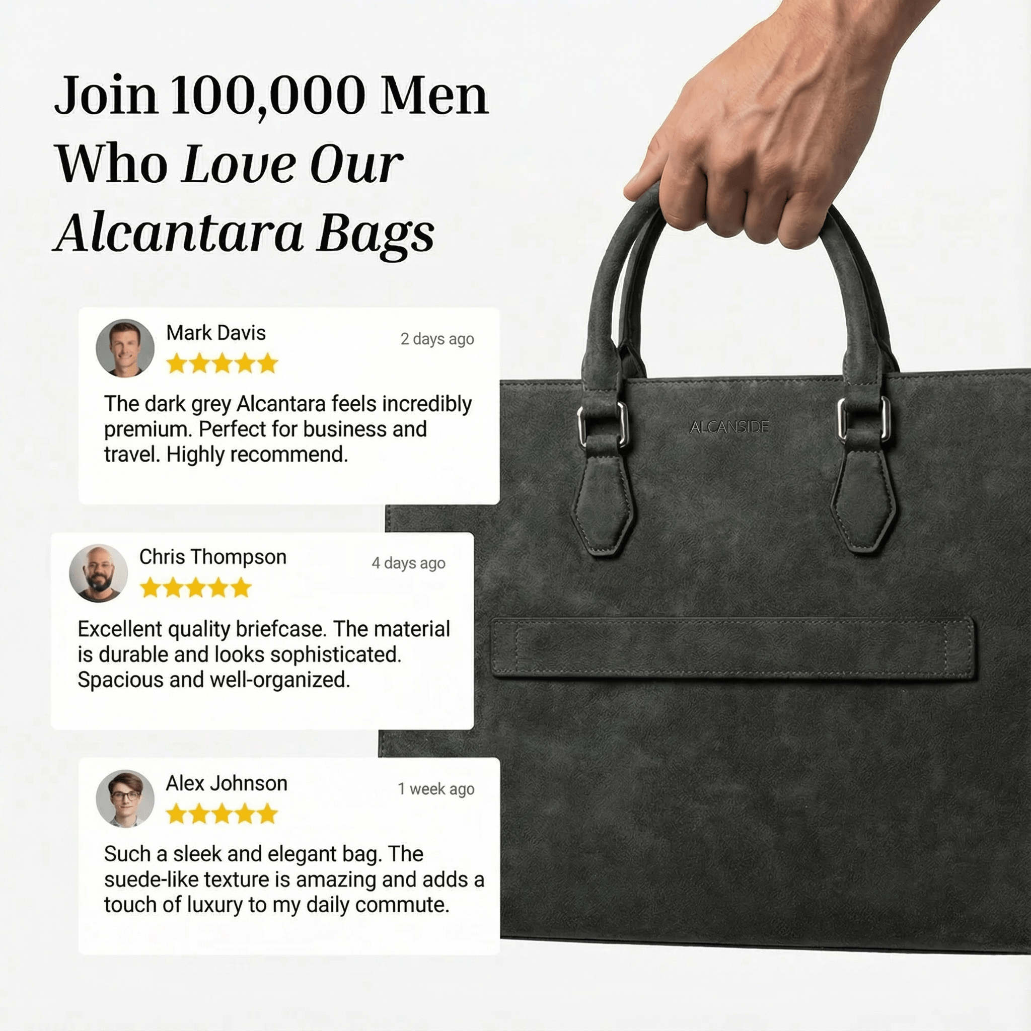 Alcantara Laptop Bag - Space Grey - Alcanside