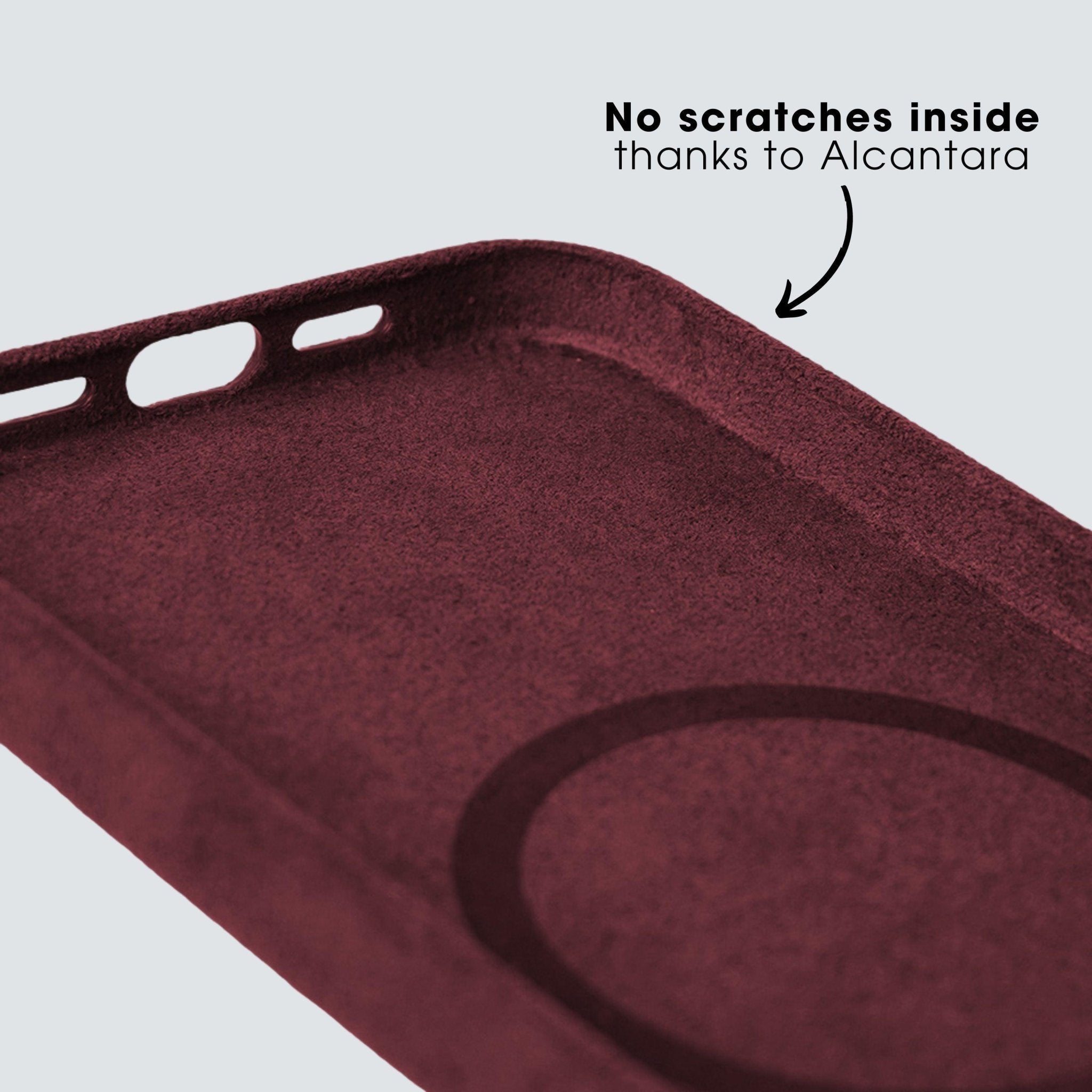 iPhone 15 - Alcantara Case - Wine Red - Alcanside